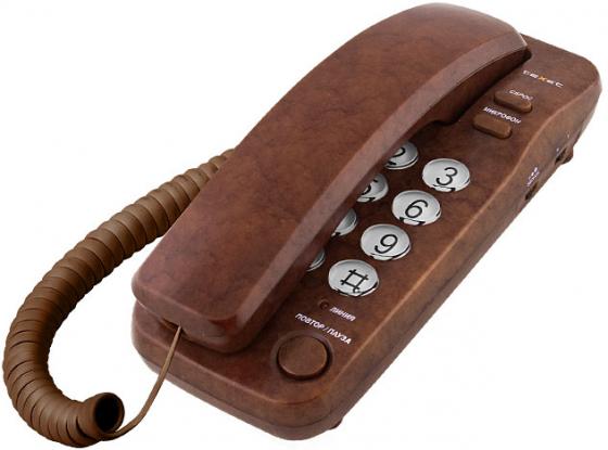 Телефон проводной Texet TX-226 коричневый