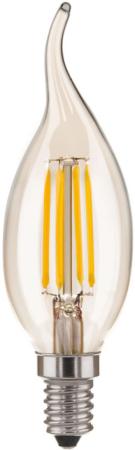 Лампа светодиодная E14 5W 3300K свеча на ветру прозрачная 4690389085901