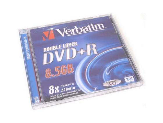 Диски DVD+R Verbatim 8.5Gb 8x double layer Jewel 1шт 43541/43540