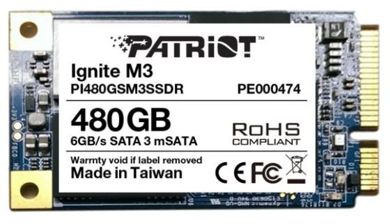 Твердотельный накопитель SSD mSATA 480 Gb Patriot Ignite M3 PI480GSM3SSDR Read 560Mb/s Write 545Mb/s MLC