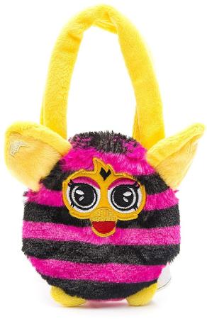 Плюшевая игрушка Furby сумочка в полоску 12 см, хенгтег
