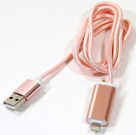 Переходник Telecom Lightning для наушников 3.5 мм и зарядки USB розовый TA12858-P