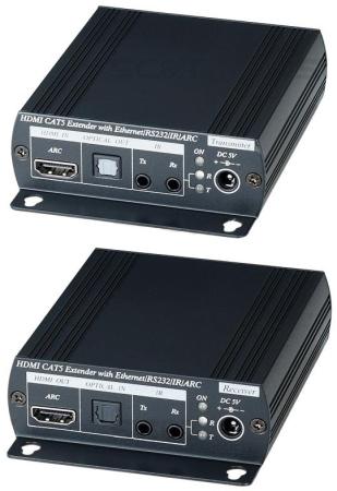 Комплект SC&T HE02N для передачи HDMI + Ethernet + ИК управление + RS232 + ARC по одному кабелю витой пары на расстояние до 100м