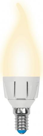 Лампа светодиодная свеча на ветру Uniel Palazzo Dim Candle E14 6W 3000K (UL-00000691) LED-CW37-6W/WW/E14/FR/DIM PLP01WH