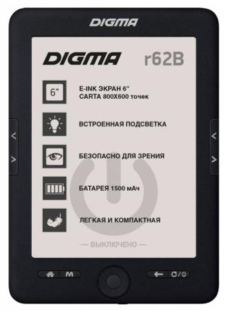 Электронная книга Digma R62B 6" E-Ink 4Gb черный