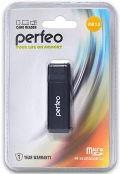 Картридер внешний Perfeo PF-VI-CR3002B-3.0 SD/MMC+Micro SD USB 3.0 черный