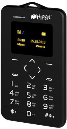 Мобильный телефон HIPER Card черный 0,96" 32 Мб P-01BLK