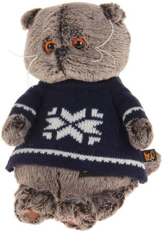 Мягкая игрушка кот BUDI BASA Басик в свитере 25 см серый искусственный мех Ks25-044