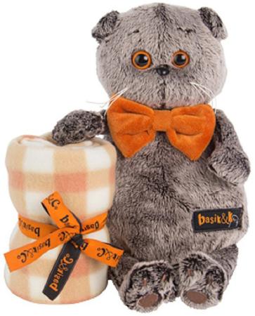 Мягкая игрушка кот BUDI BASA "Басик с пледом" 30 см серый искусственный мех текстиль Ks30-034