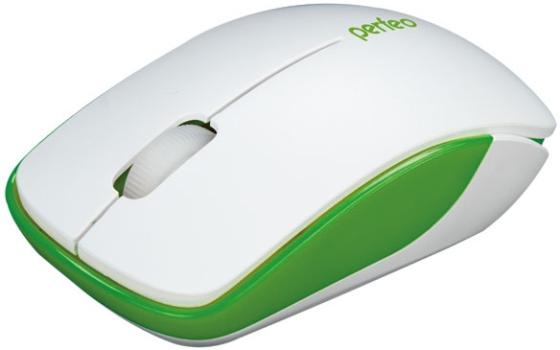 Мышь беспроводная Perfeo Assorty белый зелёный USB PF-763-WOP-W/G