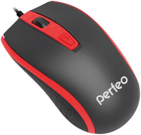 Мышь проводная Perfeo "Profil" чёрный красный USB PF-383-OP-B/RD
