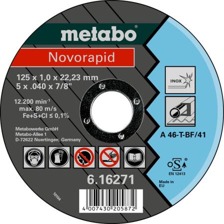 

Отрезной круг Metabo Novorapid 125x1мм A46T Inox 616271000