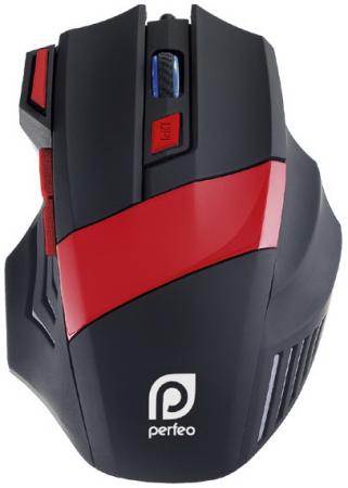 Мышь проводная Perfeo Dreamgear PF-1711-GM черная красный USB