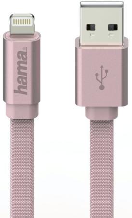 Кабель Hama H-178208 Lightning-USB 2.0 для Apple iPhone 5/5c/5S/6/6+/6s/6s+/SE для Apple iPad mini/Air розовый 1м