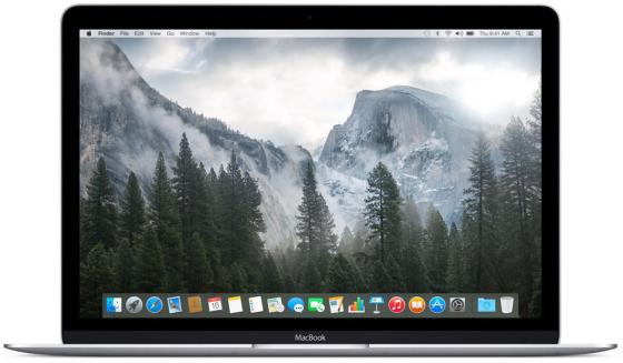 Ноутбук Apple MacBook 12" 2304x1440 Intel Core M3 256 Gb 8Gb Intel HD Graphics 615 серебристый Mac OS X MNYH2RU/A