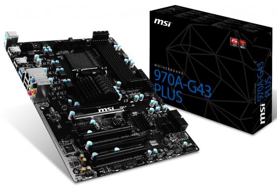 Материнская плата MSI 970A-G43 PLUS Socket AM3+ AMD 970 4xDDR3 2xPCI-E 16x 2xPCI 2xPCI-E 1x 6xSATAIII ATX Retail