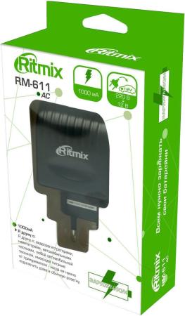 Сетевое зарядное устройство Ritmix RM-611 1A черный