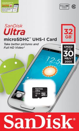 Карта памяти Micro SDHC 32Gb Class 10 Sandisk Ultra SDSDQL-032G-R35 UHS-I 30MB/s OEM б/у
