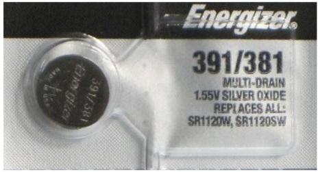 Батарейка Energizer Silver Oxide 391/381 1шт 635605