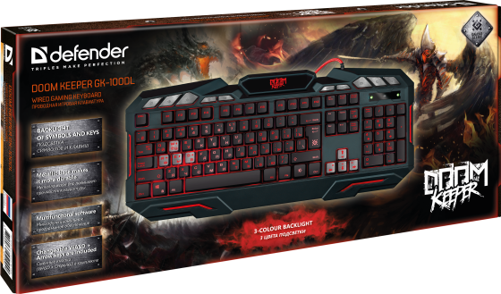 

Клавиатура проводная Defender Werewolf GK-120DL USB черный