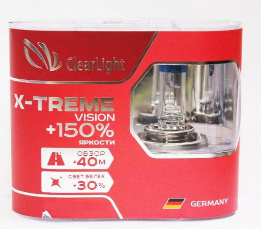 Комплект ламп галогненовых H1(Clearlight)12V-55W X-treme Vision +150% Light (2 шт.)