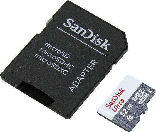 Карта памяти Micro SDHC 32Gb Class 10 Sandisk SDSQUNS-032G-GN3MA + адаптер
