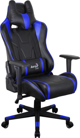 Кресло компьютерное игровое Aerocool AC220 AIR-BB  черно-синее с перфорацией 4713105968392