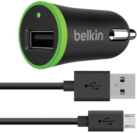 

Автомобильное зарядное устройство Belkin F8M887bt04-BLK 2.4А microUSB USB черный