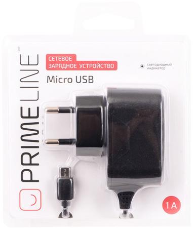 Сетевое зарядное устройство Prime Line 2302 1A microUSB черный