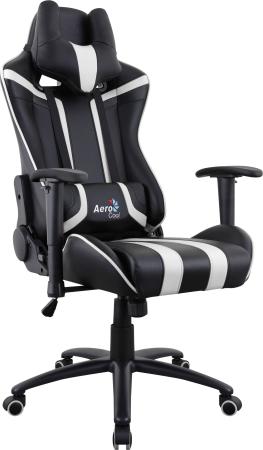 Кресло компьютерное игровое Aerocool AC120 AIR-BW черно-белое с перфорацией 4713105968354