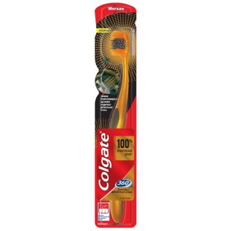 Зубная щётка Colgate "360. Золотая с древесным углем" CN01412A
