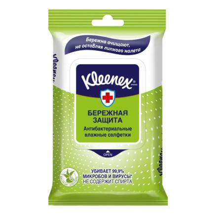 Салфетки влажные Kleenex Бережная Защита 10 шт не содержит спирта влажная гипоаллергенные 9440215