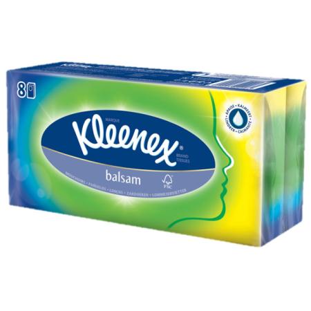 Платочки носовые Kleenex Balsam 9 шт ароматизированная гипоаллергенные 3-ех слойная 3698215