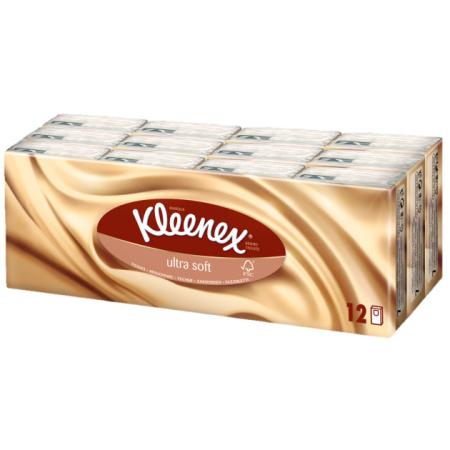 Платочки носовые Kleenex Ultrasoft 12 шт 3-ех слойная 3507600