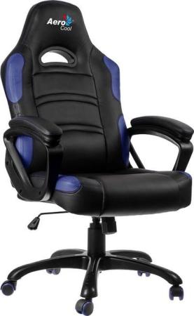 Кресло компьютерное игровое Aerocool AC80C AIR-BB черно-синий с перфорацией