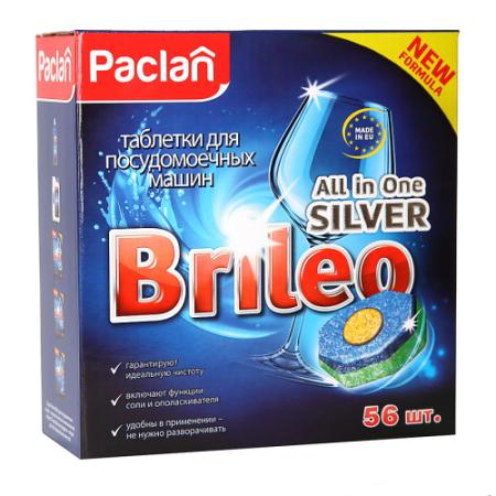 Paclan Brileo Таблетки для посудомоечных машин All in one Silver 56шт