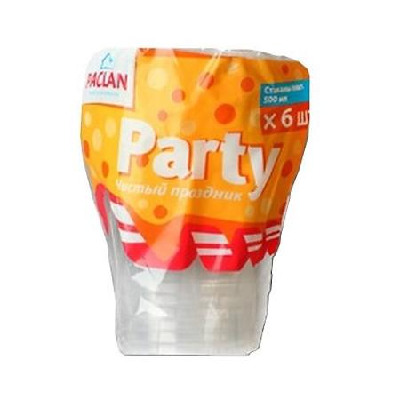 PACLAN Party Стакан пластиковый прозрачный 500мл 6шт