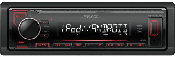 

Автомагнитола Kenwood KMM-204 USB MP3 FM RDS 1DIN 4х50Вт черный