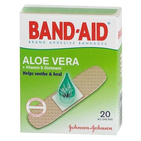 BAND-AID Пластырь Антисептический с Алоэ и витамином Е 20шт