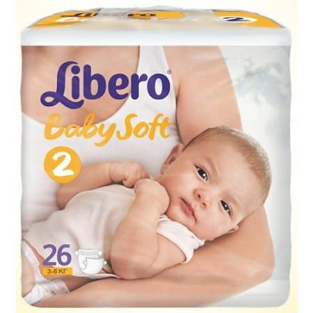 LIBERO Подгузники детские Ньюборн мини 3-6кг 26шт упаковка маленькая