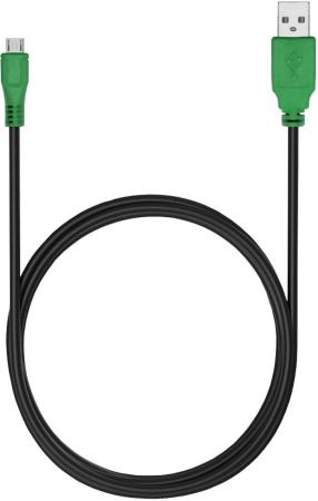 

Кабель microUSB 1.5м Green Connection GCR-UA1MCB1-BB2S круглый черный зеленые коннекторы