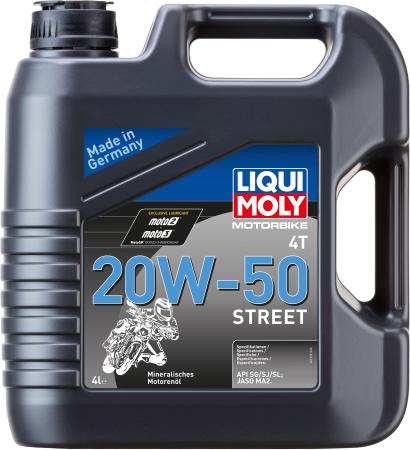 Минеральное моторное масло LiquiMoly Motorbike 4T Street 20W50 4 л 1696
