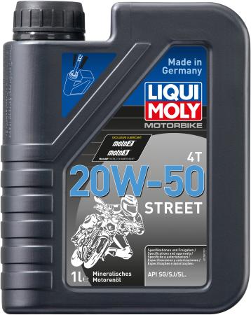 Минеральное моторное масло LiquiMoly Motorbike 4T Street 20W50 1 л 7632