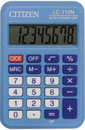 Калькулятор карманный Citizen LC-110N 8-разрядный голубой