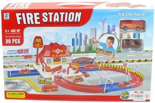 Пожарная станция Наша Игрушка Пожарная станция с дорогой 2 шт красный 5599-26A