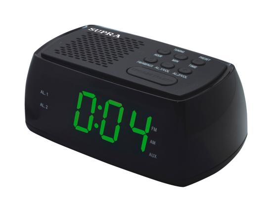 Часы с радиоприёмником Supra SA-45FM зелёный чёрный