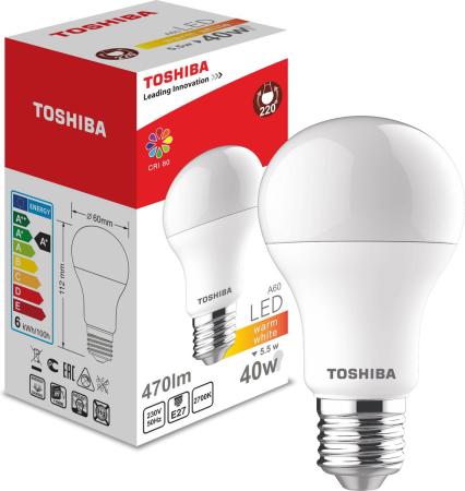 

Лампа TOSHIBA 00101315010B светодиодная а60 40Вт 2700k 80ra nd-1 pk