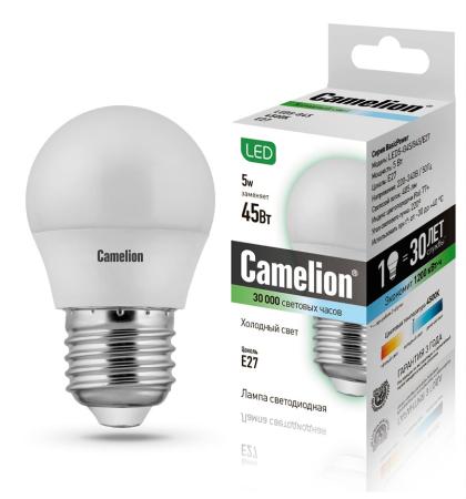 

Лампа светодиодная CAMELION LED5-G45/830/E27 5Вт 220В Е27 3000К