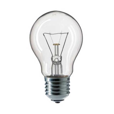 Лампа накаливания PHILIPS A55  40W E27 CL груша прозрачная