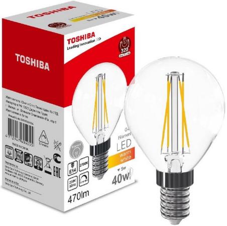 

Лампа светодиодная груша Toshiba 00101760405A E14 5W 2700K